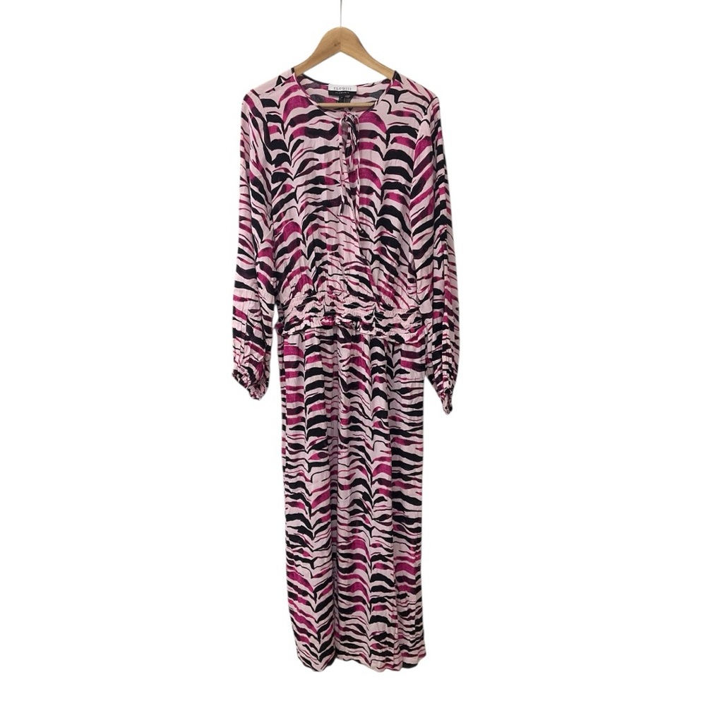 ELOQUII Poet Long Balloon Sleeve Smocked Waist Maxi Dress 18 - Picture 2 of 7